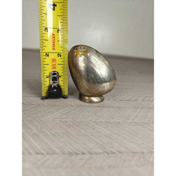 Vintage Silver Tone Metal Clam Shell Salt & Pepper Shakers MCM Retro - Picture 7 of 7